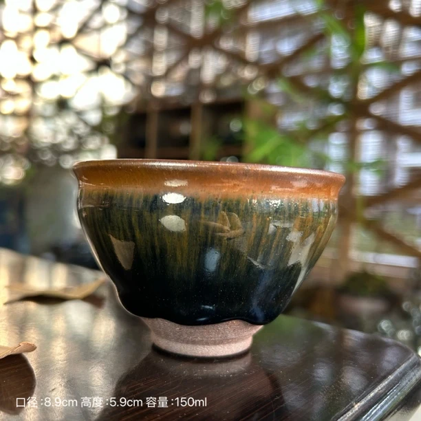 【七星窑】龙窑柴烧 非遗名家池恩比手作建窑建盏主人杯陶瓷茶杯