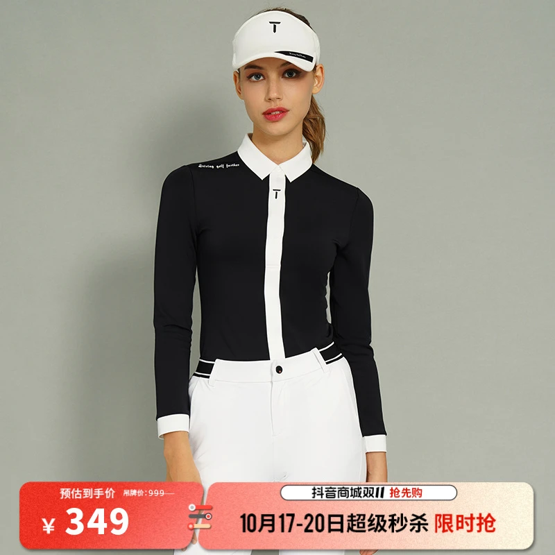 T/欧巡赛高尔夫服装女款长袖秋季弹力百搭T恤Polo衫女EF222PC165