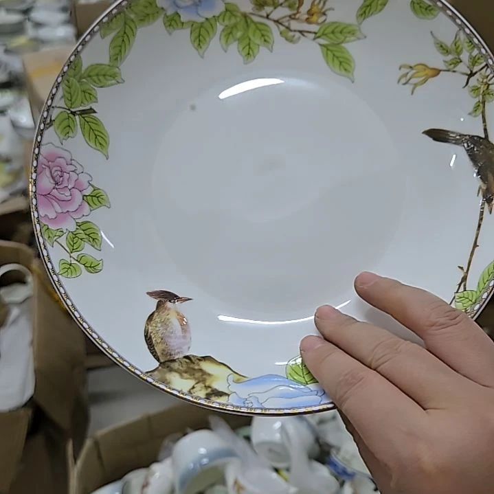 瓷片瑕疵背面色脏琴瑟和鸣8寸4个深盘6666