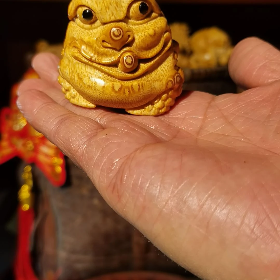 竹竹雕把件金蟾摆件配饰