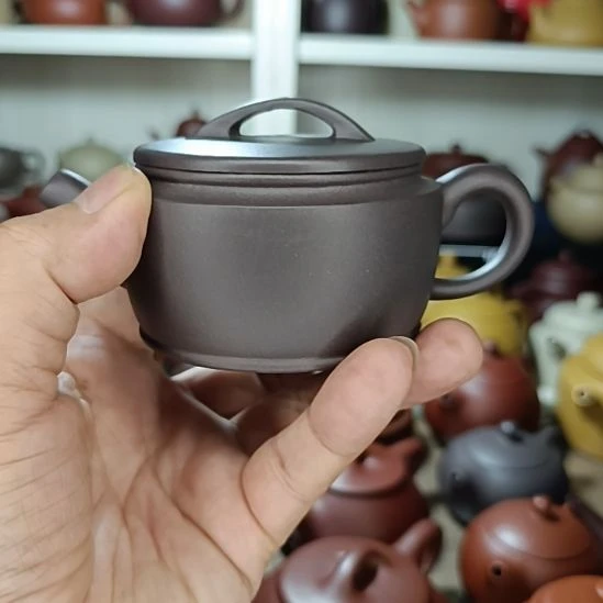 紫砂茶盘原矿天青汉瓦内推200cc半手工