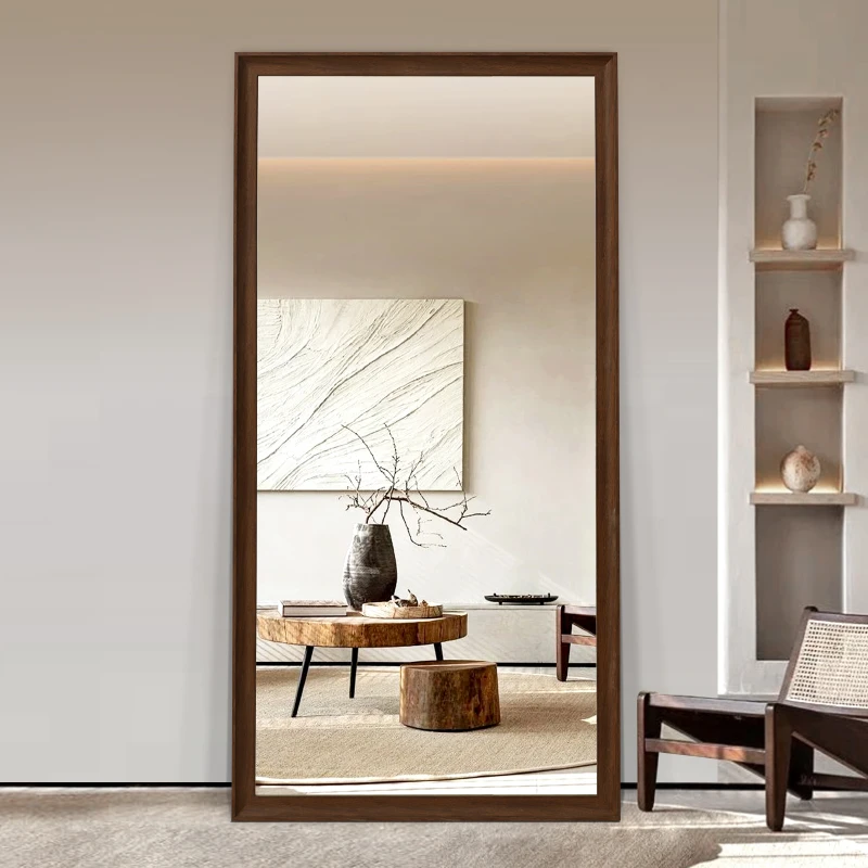 中古风家用壁挂墙穿衣镜粘贴试衣镜玄关全身镜北欧风落地镜大镜子