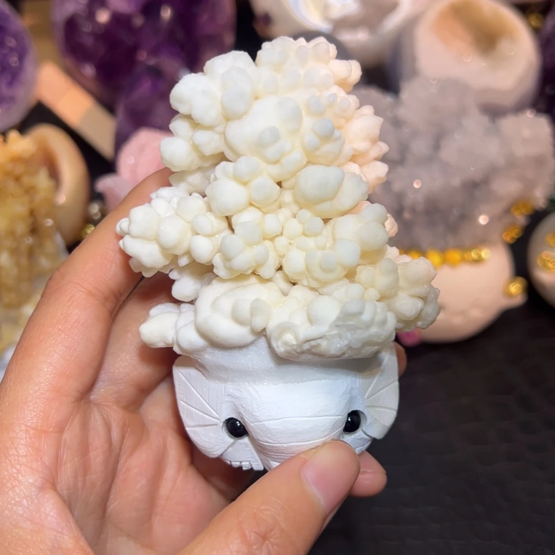 紫晶未镶嵌珠宝半成品35方解石