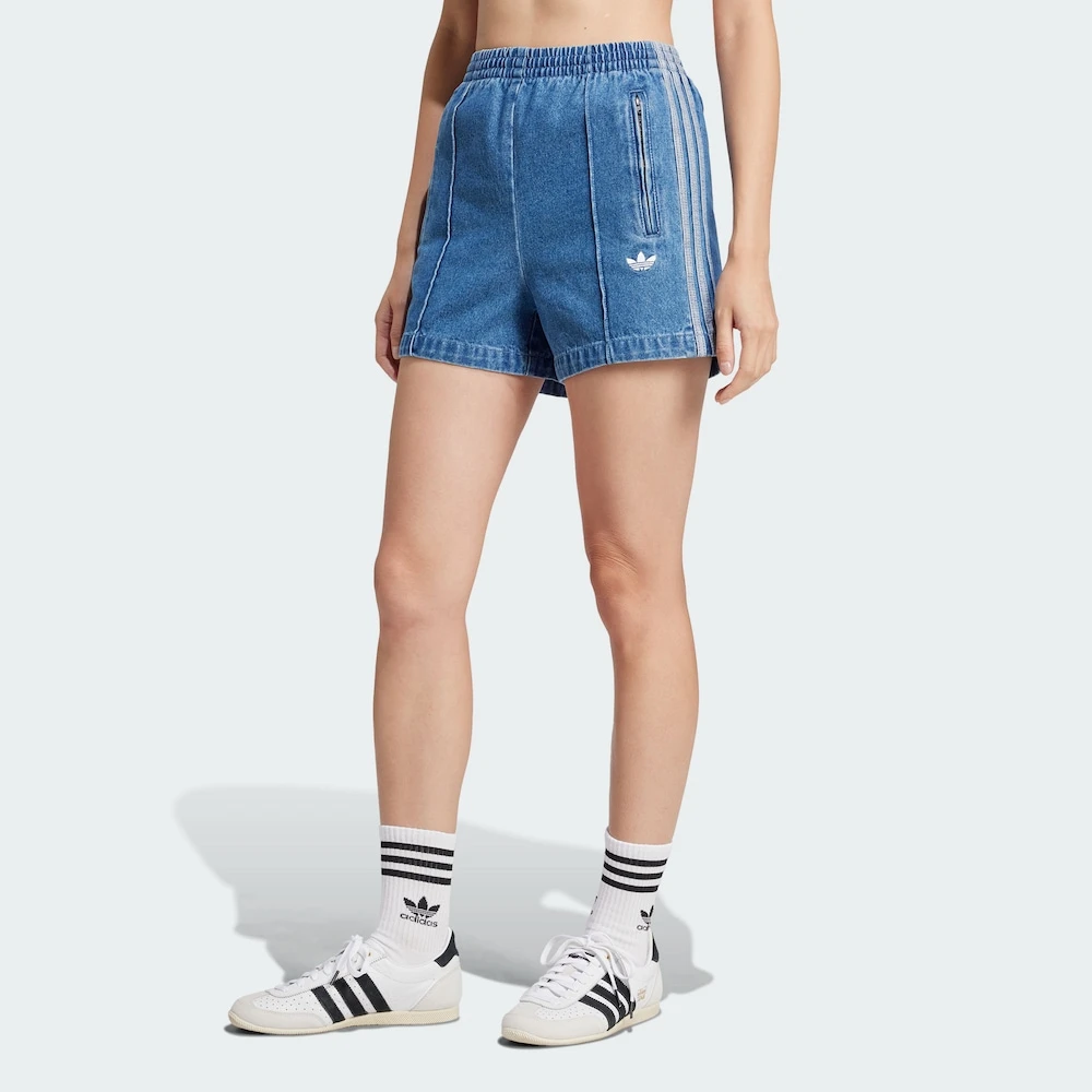adidas三叶草经典复古牛仔时尚休闲舒适运动短裤JD2562