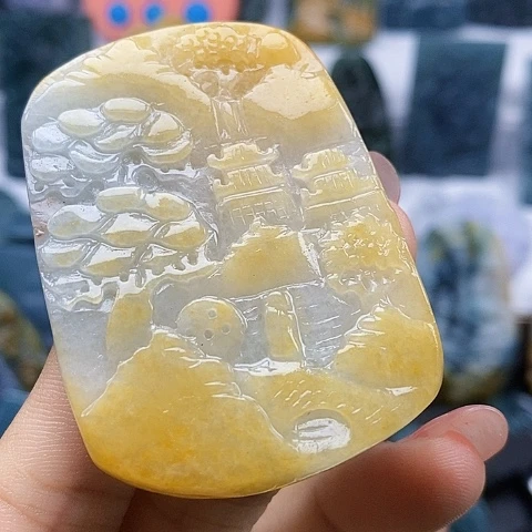 小***星定制翡翠未镶嵌山水