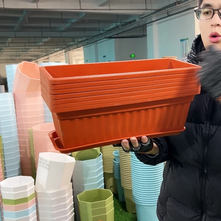 特价七彩小菜盆长42宽18高14.5陶红带托7只