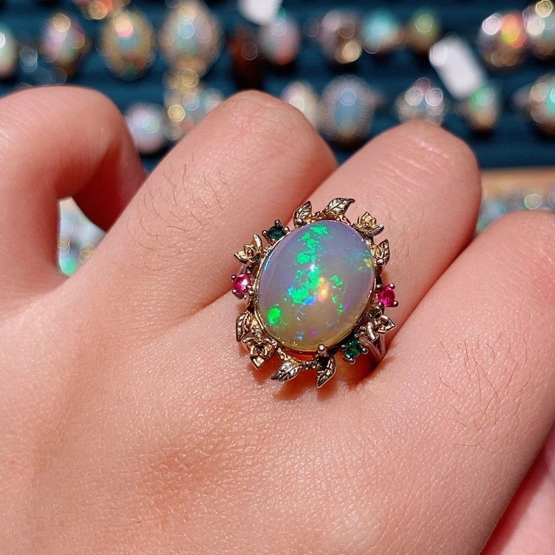 欧泊银S925镶嵌戒指