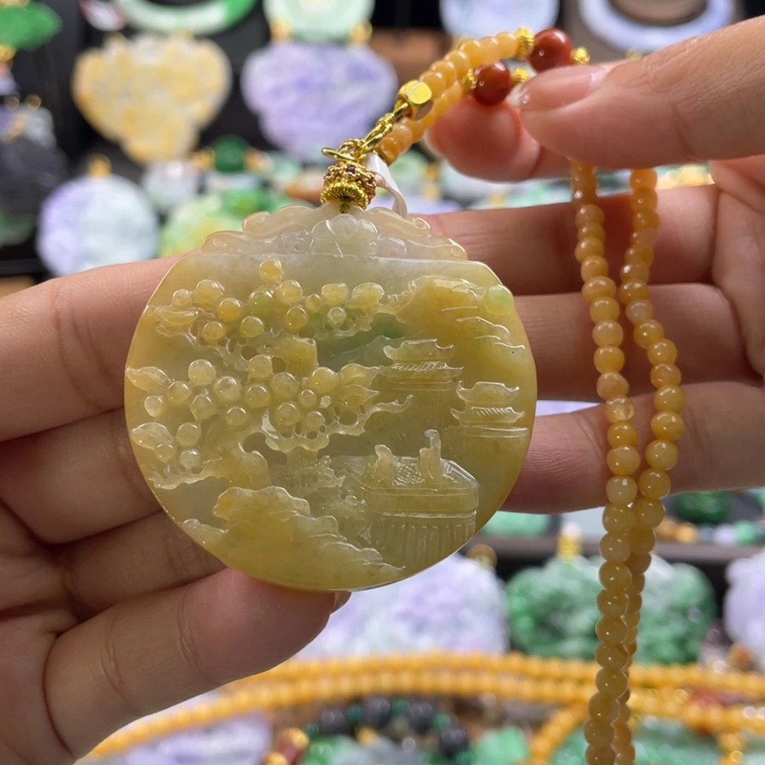 翡翠未镶嵌颈饰代编织