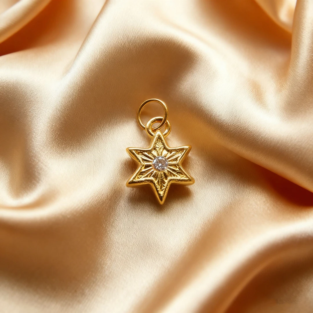 【黄金】足金999点钻六芒星CY198