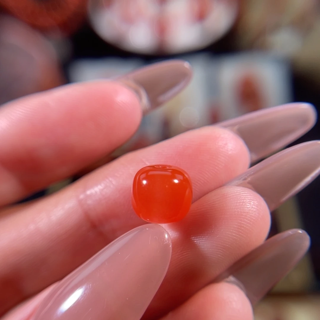 圆***儿南红玛瑙未镶嵌老型珠8.7不退不换