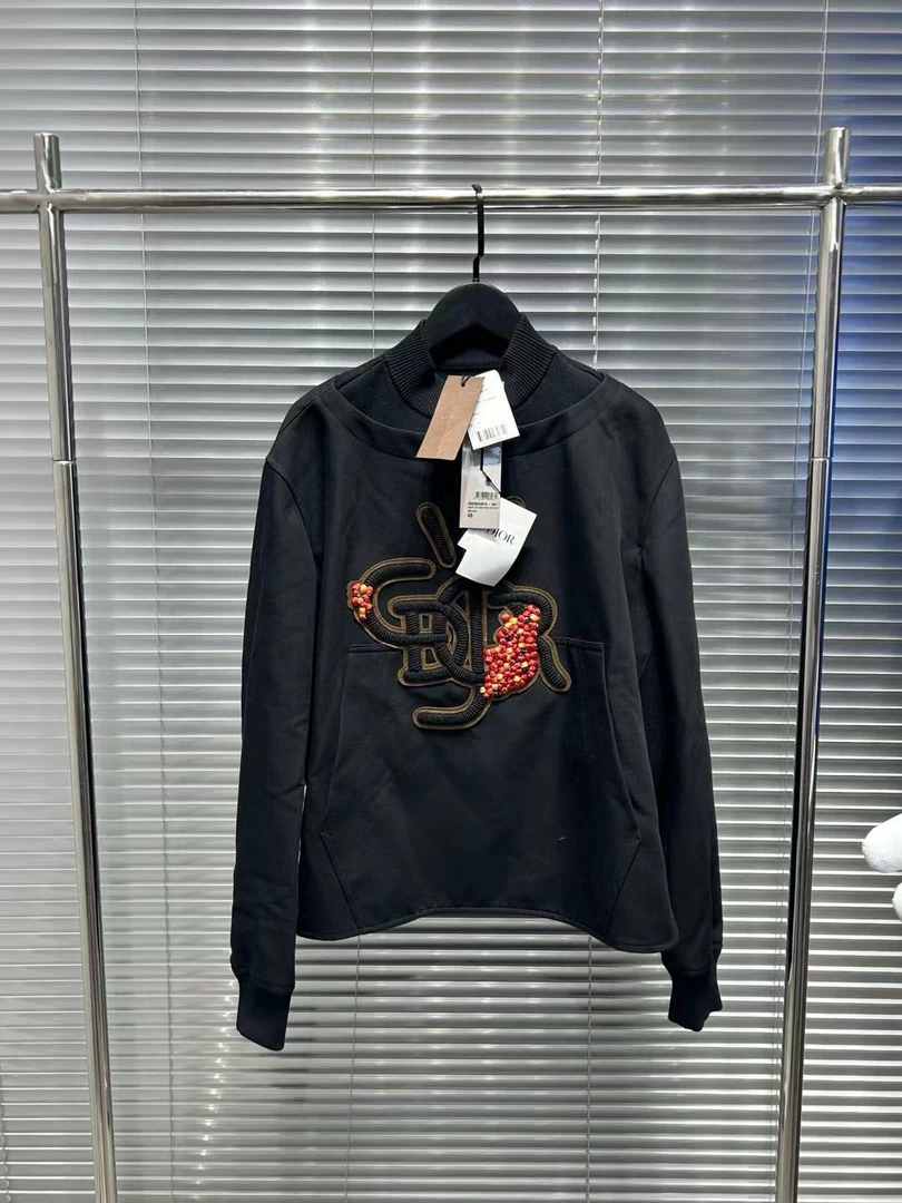 未使用 DIOR/迪奥 travisScott联名款串珠字母立领卫衣/48码