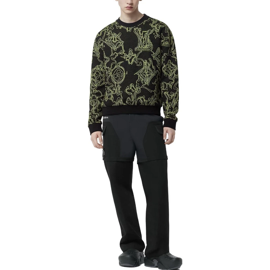 99新 LouisVuitton/路易威登 1304/拼色Logo嵌花毛衣/XL码/98新