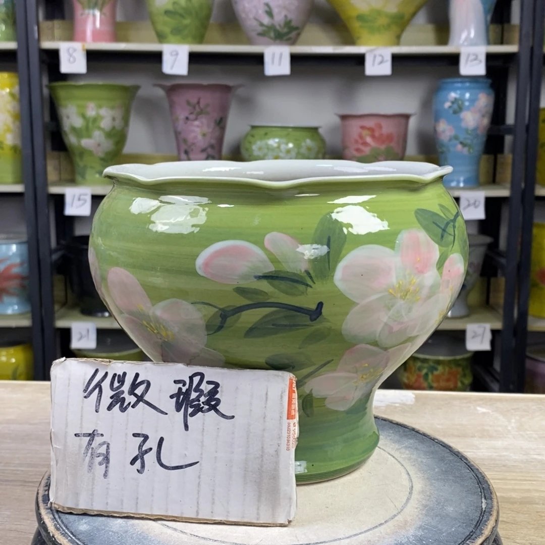 景德镇手工手绘陶瓷花盆