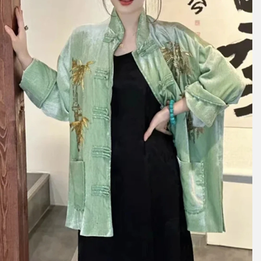 【刘家】金竹刺绣中式盘扣外套