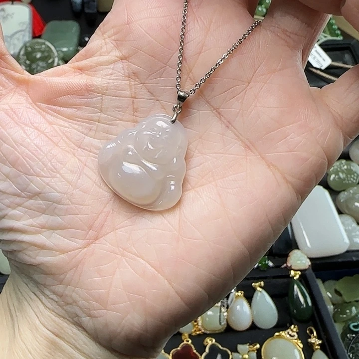 〆***吖和田玉银S925镶嵌颈饰