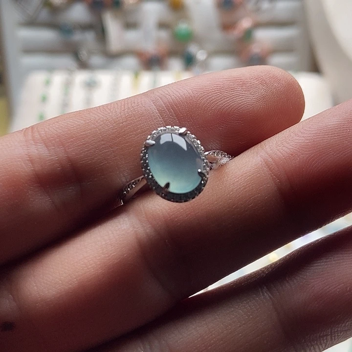 翡翠银S925镶嵌戒指