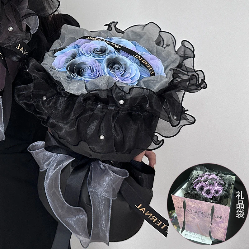 香皂花花束生日礼物女孩七夕礼物高级感玫瑰乌梅子酱花束仿真花