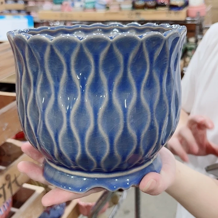 有孔.凑单10元陶瓷花盆发货！