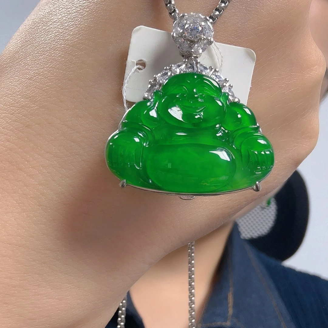 翡翠银S925镶嵌吊坠(不含链)