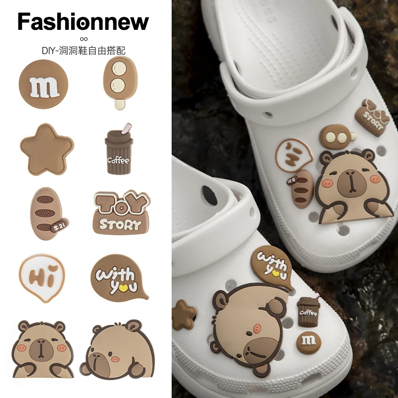 卡皮巴拉骨白洞洞鞋扣配饰洞洞鞋鞋花可拆卸高级diy装饰配件