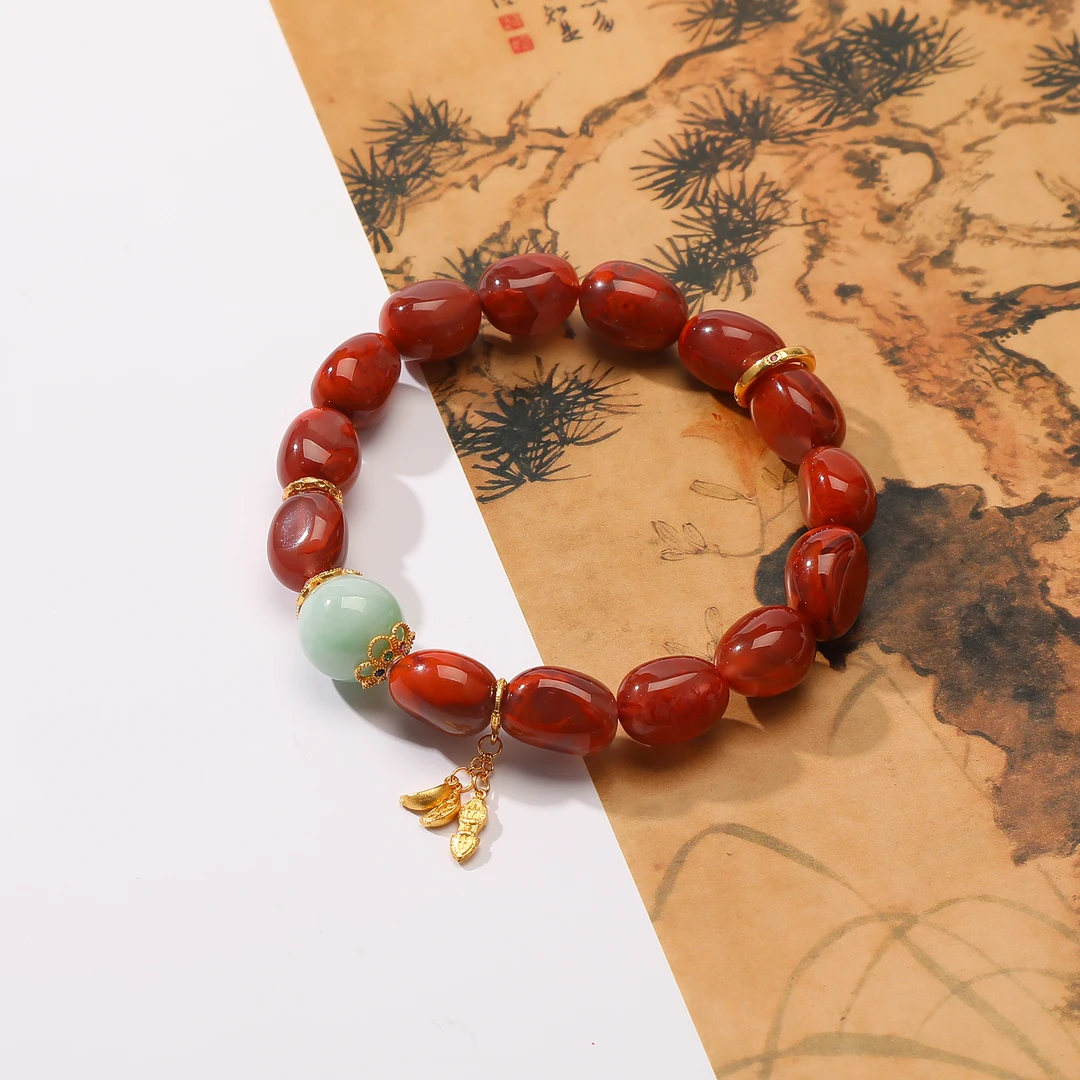 一了个卜【赤乌愿】南红DIY随型手串