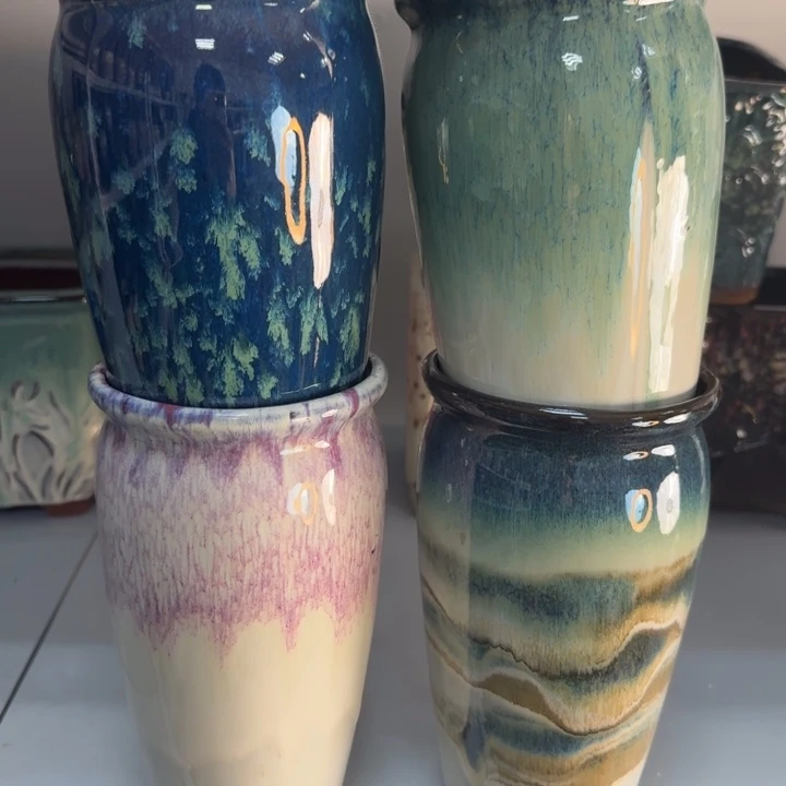 紫砂花盆口10.5高19，111111