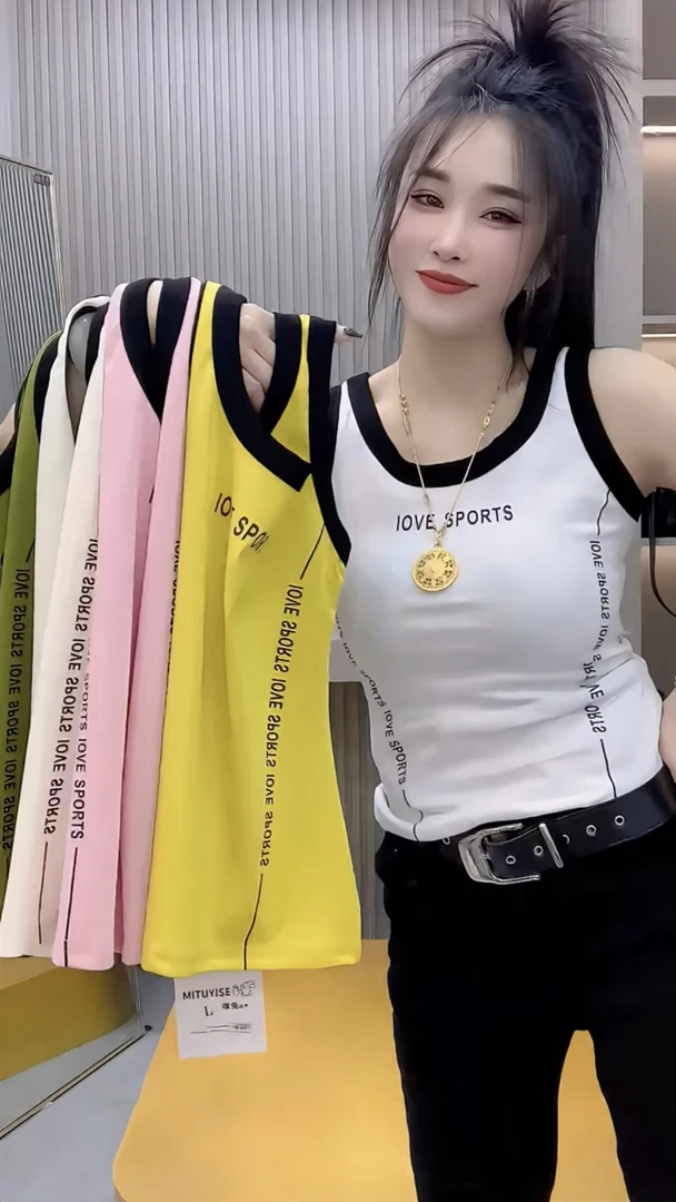 2025春夏新款运动美背修身显瘦薄款弹力背心时尚百搭无袖打底吊带