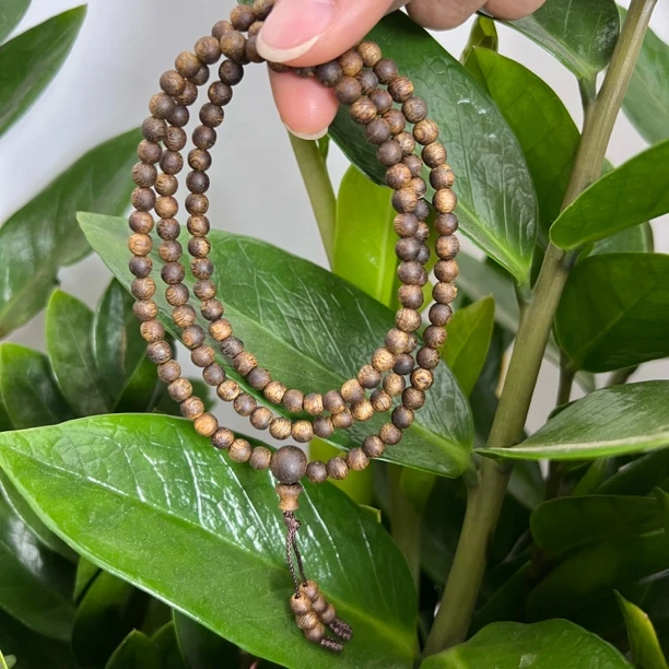 沉香【人手一条】海南奇楠沉香0.5树心油圆珠多圈7克+多样性发一条