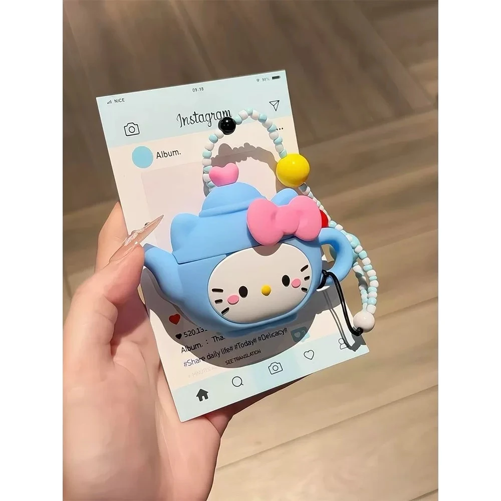 超可爱立体茶壶KT猫AirPodsPro1/2苹果4代/3代无线蓝牙耳机套硅胶