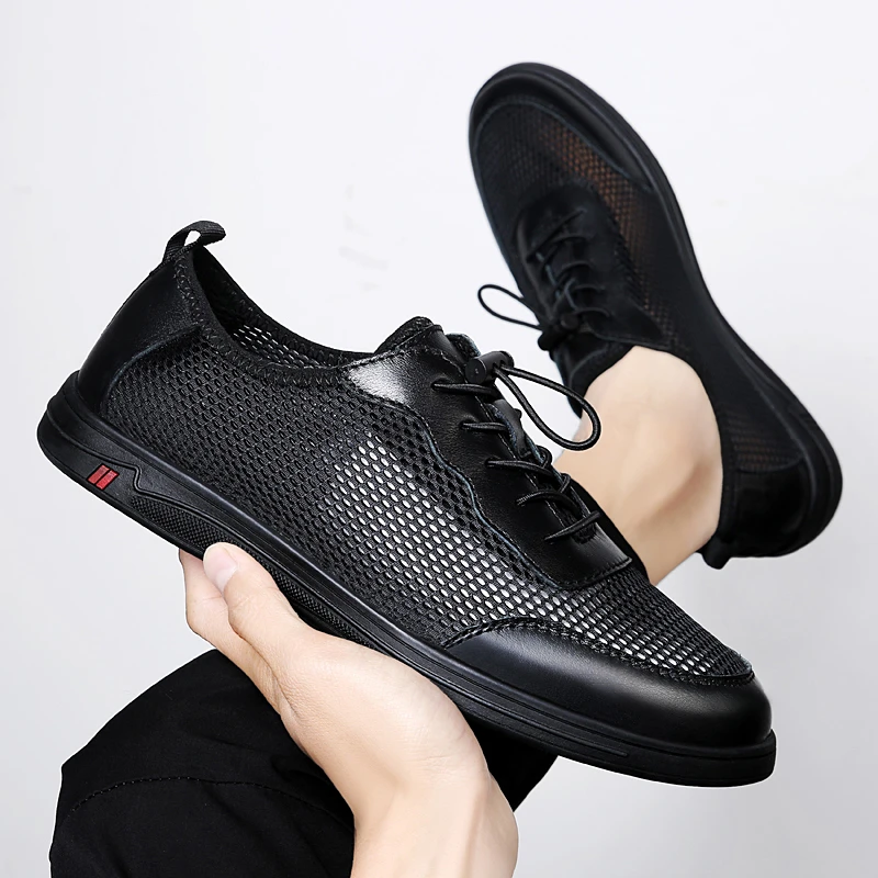 帝力康夏季男士网面透气板鞋轻便镂空休闲鞋户外驾车鞋薄款男鞋潮