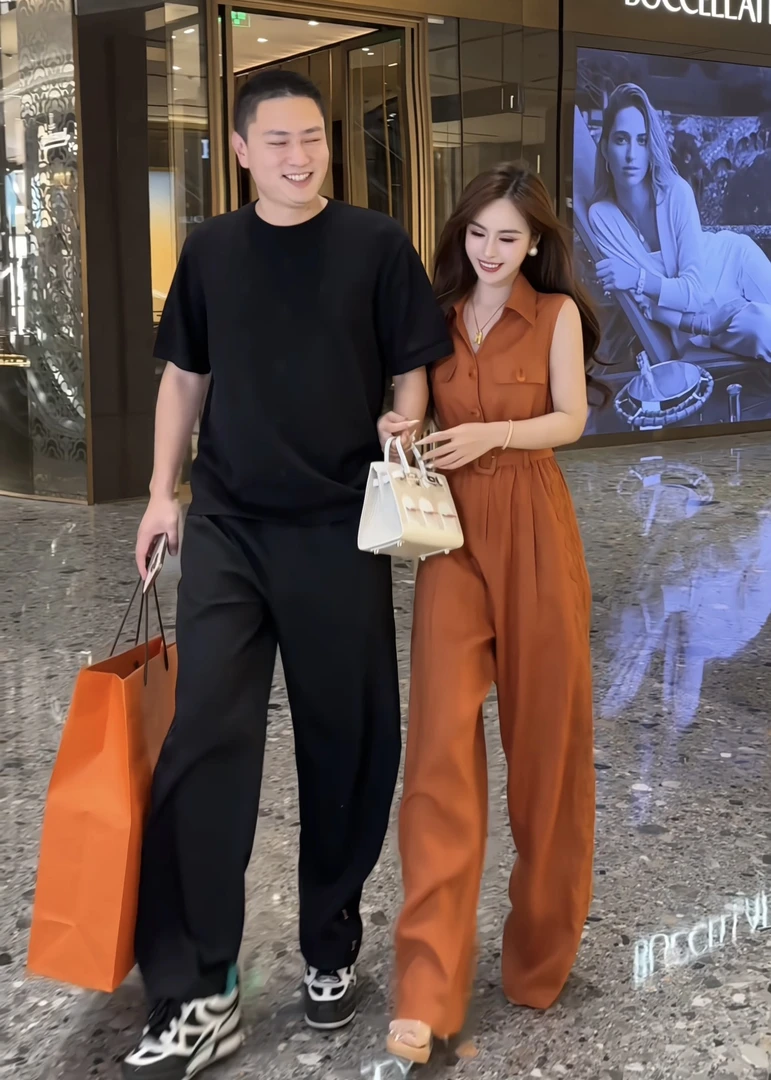 【夏装新款】DK343夏季显瘦时尚气质高腰宽松亚麻蕾丝连体裤设计师