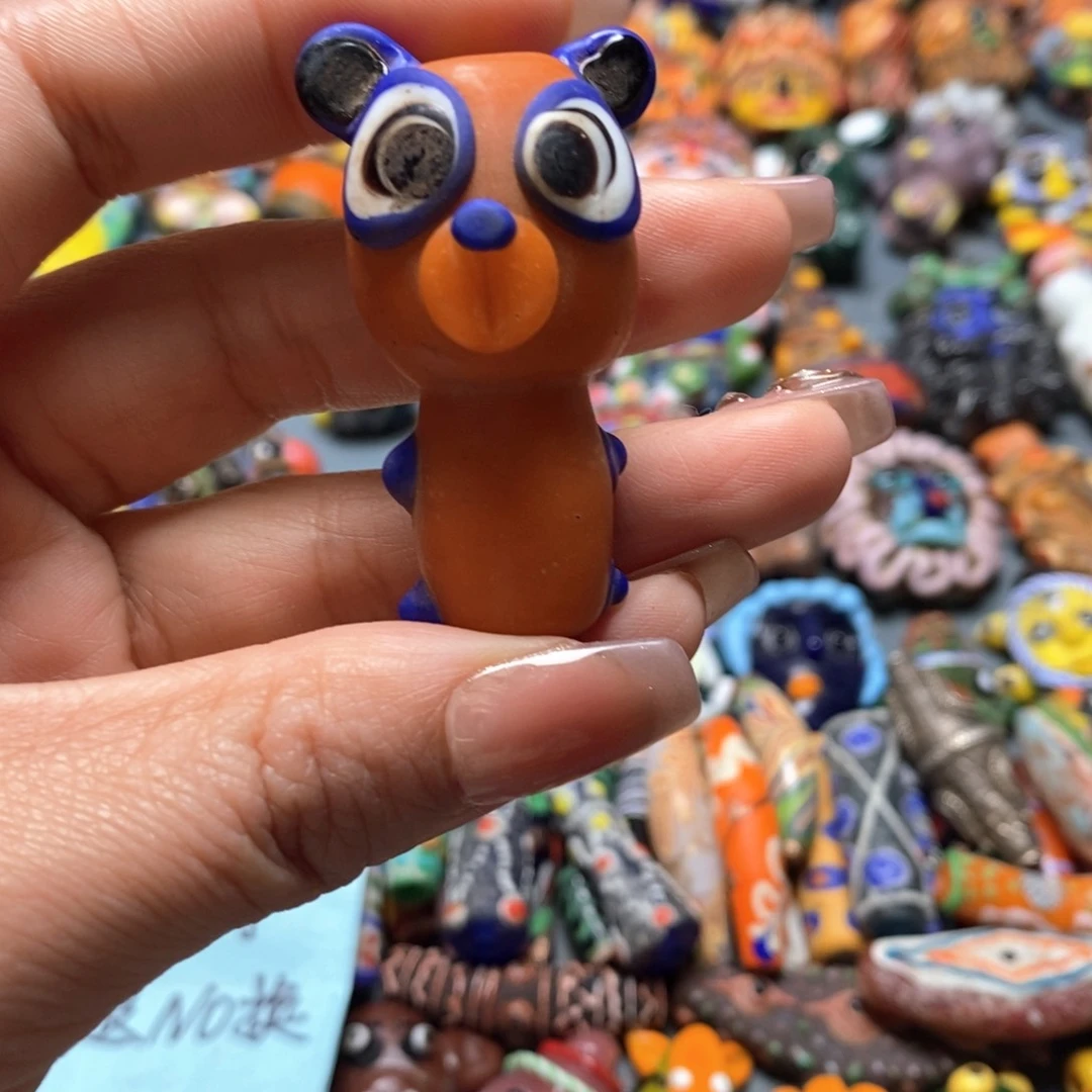 琉璃颈饰印度尼西亚橘色熊