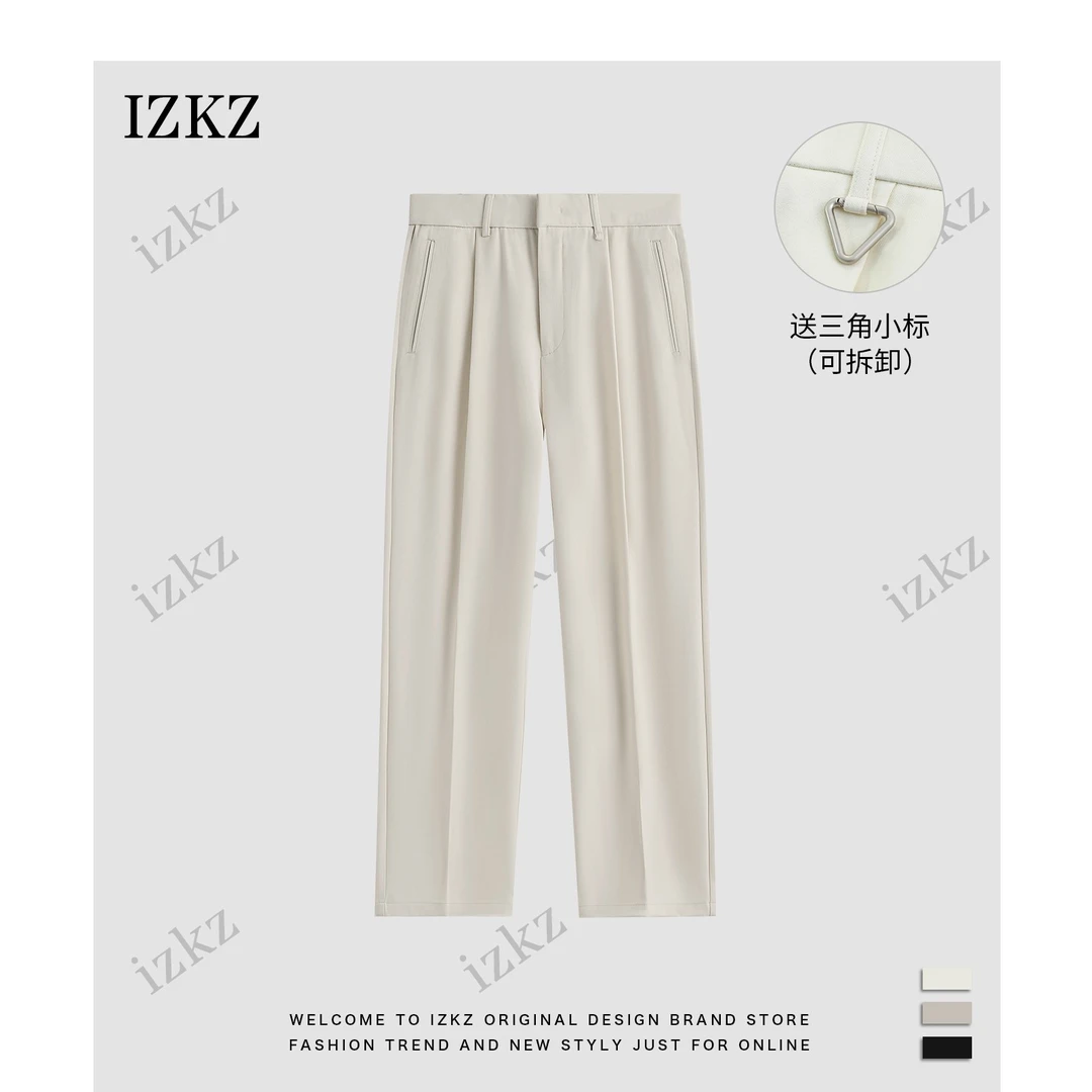 白泽IZKZ | 【破价福利】春夏高级垂感弹力腰直筒百搭透气休闲长裤