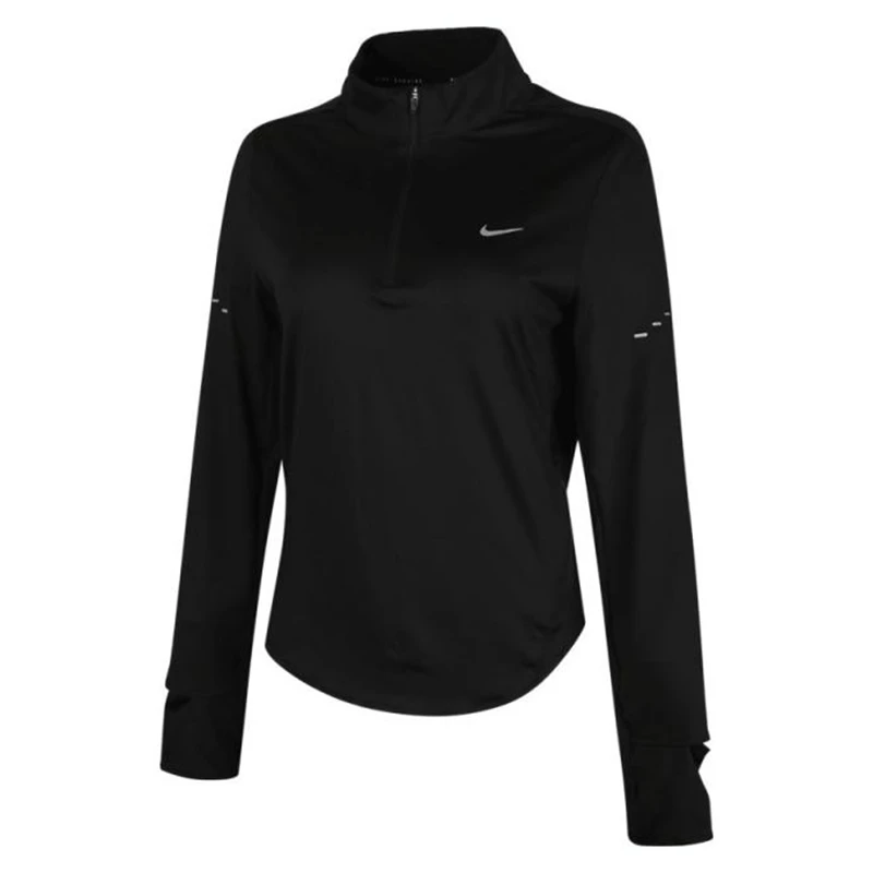 NIKE耐克女子 W NK SWIFT DF UV HZ TOP针织有领长T恤HQ0500-010