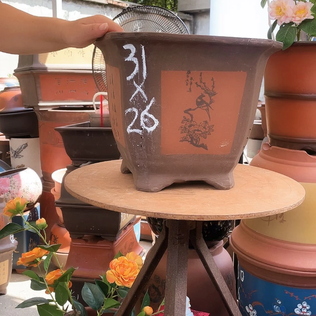 31红切角四方花盆紫砂花盆紫砂