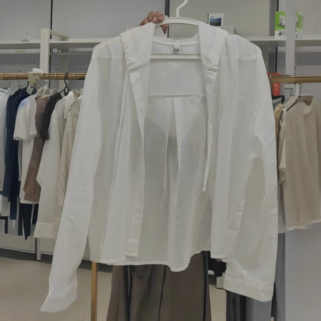 衬衫防晒小衫NO退换-S-01丝光百搭连帽纽扣气质常规袖夏季