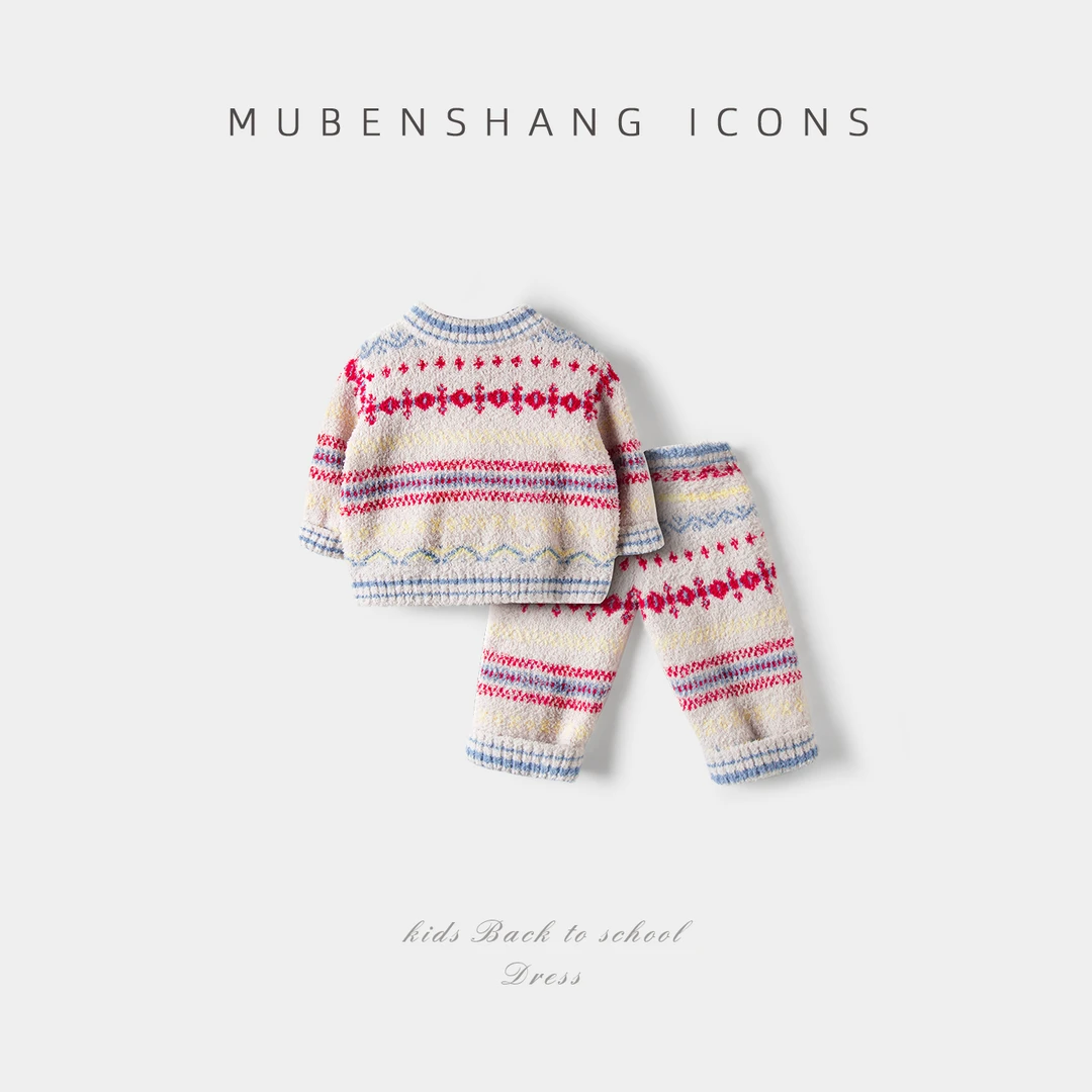 木本尚女童秋冬新款时尚洋气休闲百搭柔软亲肤圆领针织衫针织毛衣