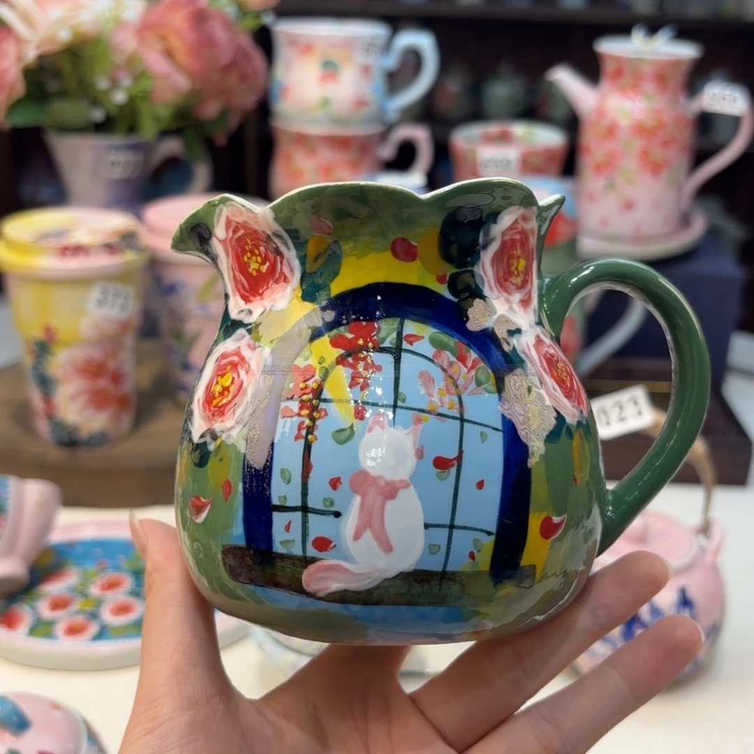 瓷片景德镇手绘高温釉下彩陶瓷茶具