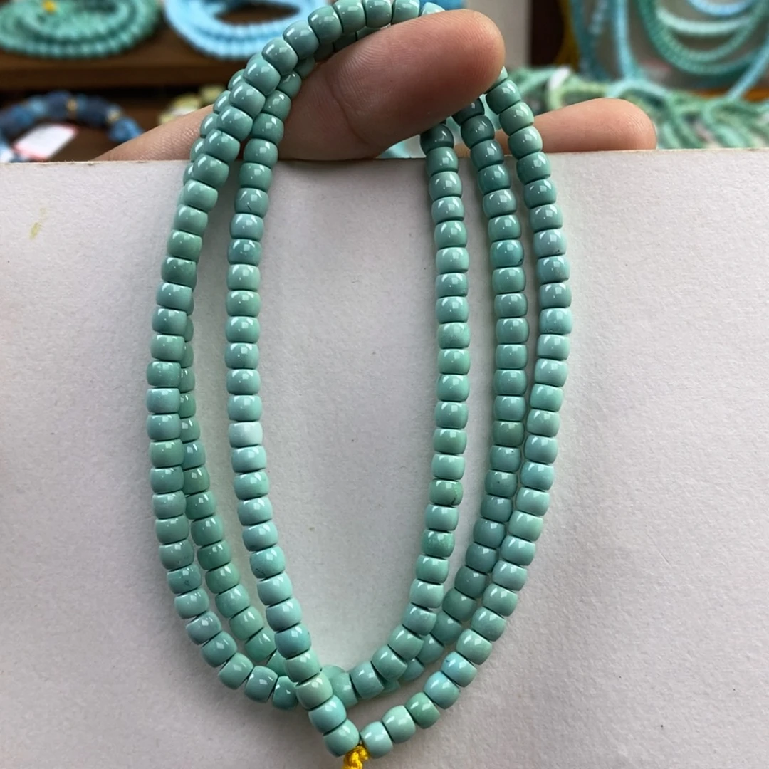 绿松石未镶嵌108项链