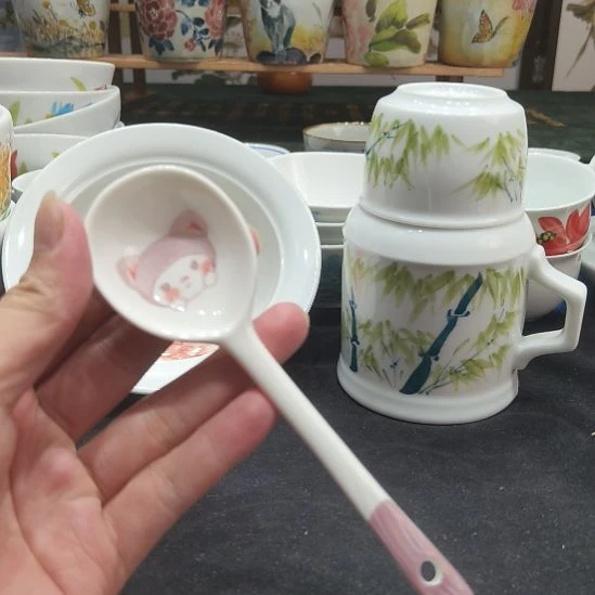 福利陶瓷手工手绘小饭勺