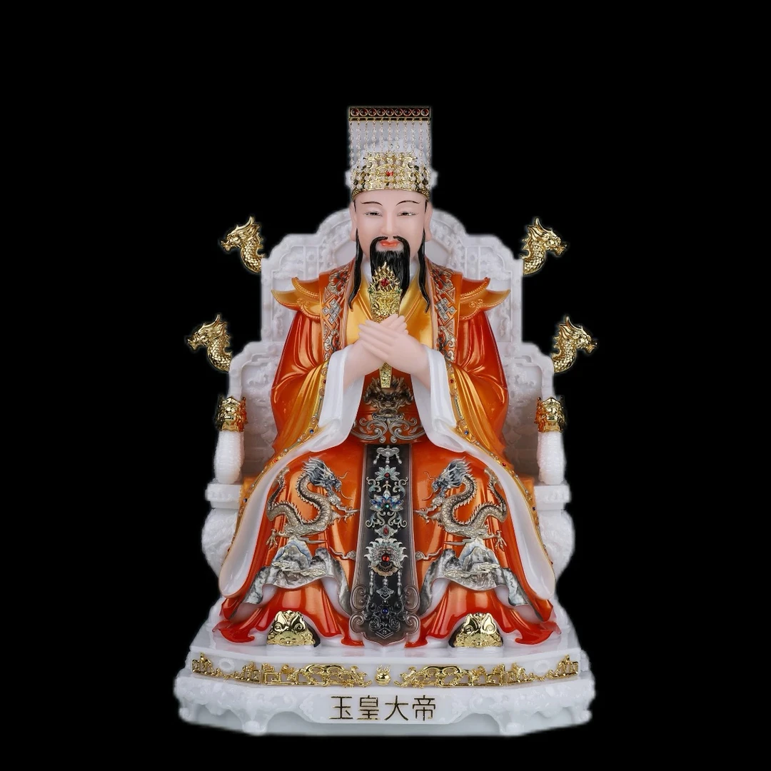 汉白玉玉帝王母摆件天公天母工艺品