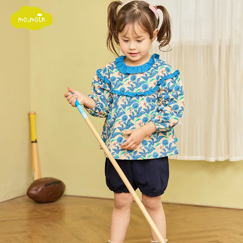 moimoln小云朵童装春秋季新款女童时尚套装女宝宝上衣短裤