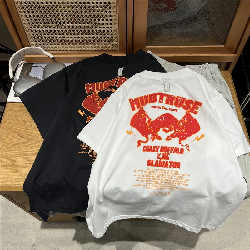 吴小越w1185男童夏款短袖圆领植绒印花韩版棉t恤中大童儿童上衣