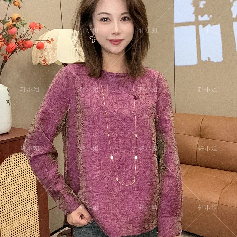【轩小姐】新中式国风女装圆领斜襟时尚复古宽松上衣6723