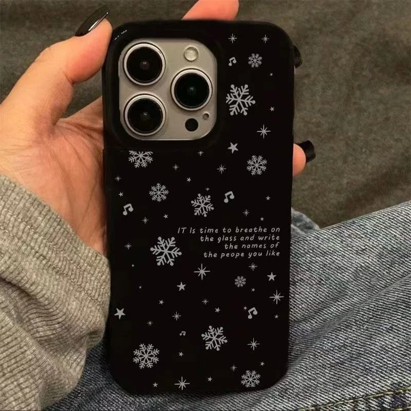 简约冬日雪花适用iPhone17promax/17手机壳16Pro防摔15软胶14果冻