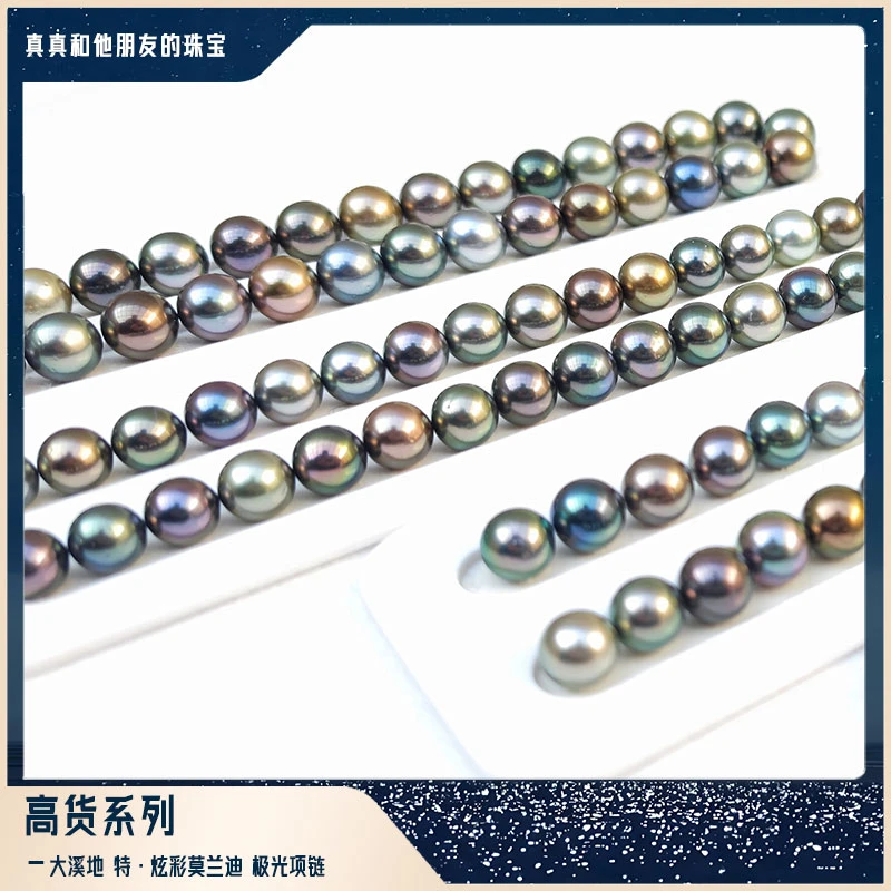 海水大溪地 极强光特炫莫兰迪色项链  圆 欧若风 多样性发一