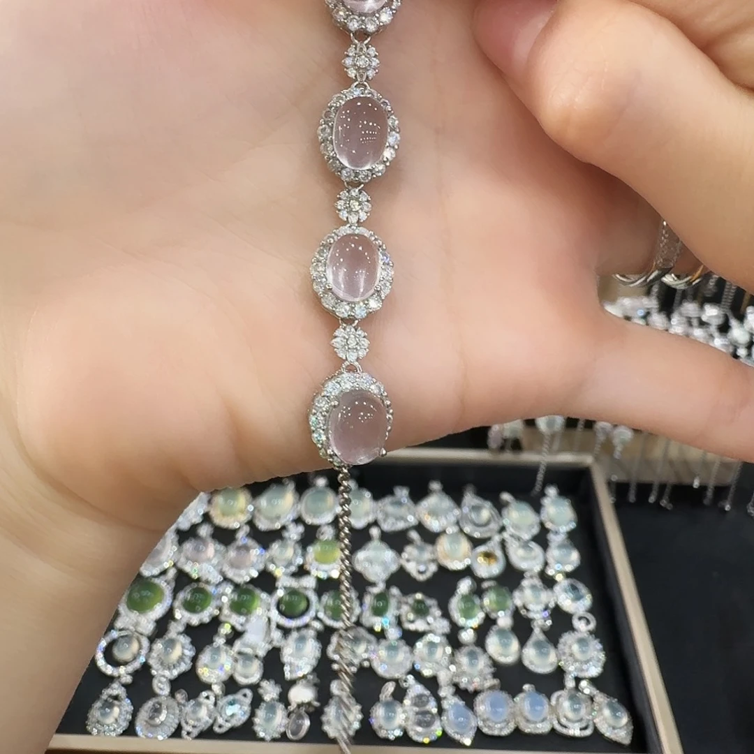 芙蓉石手链银S925镶嵌R***.