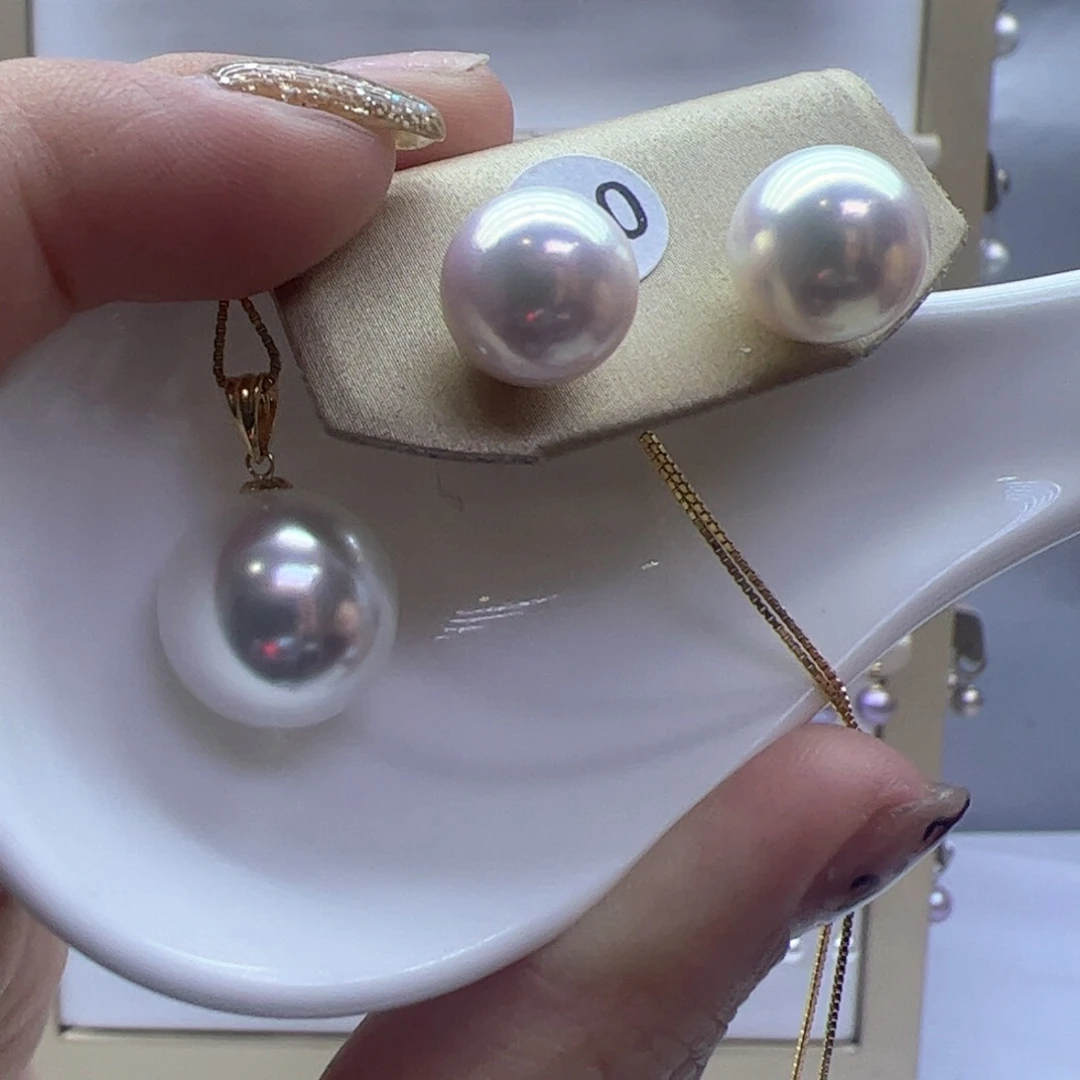 淡水珍珠吊坠(赠链)18K金镶嵌