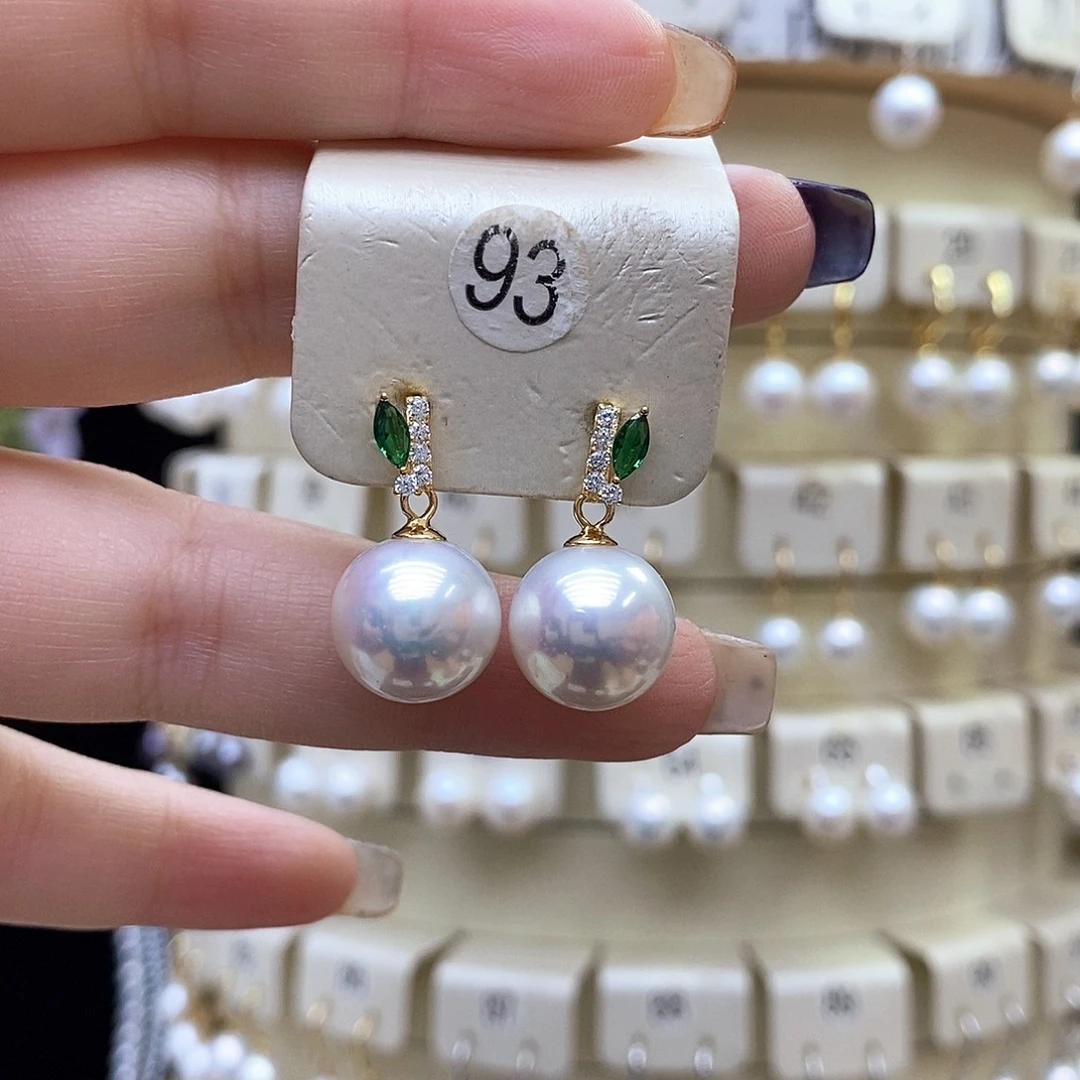 银S925镶嵌耳饰淡水珍珠