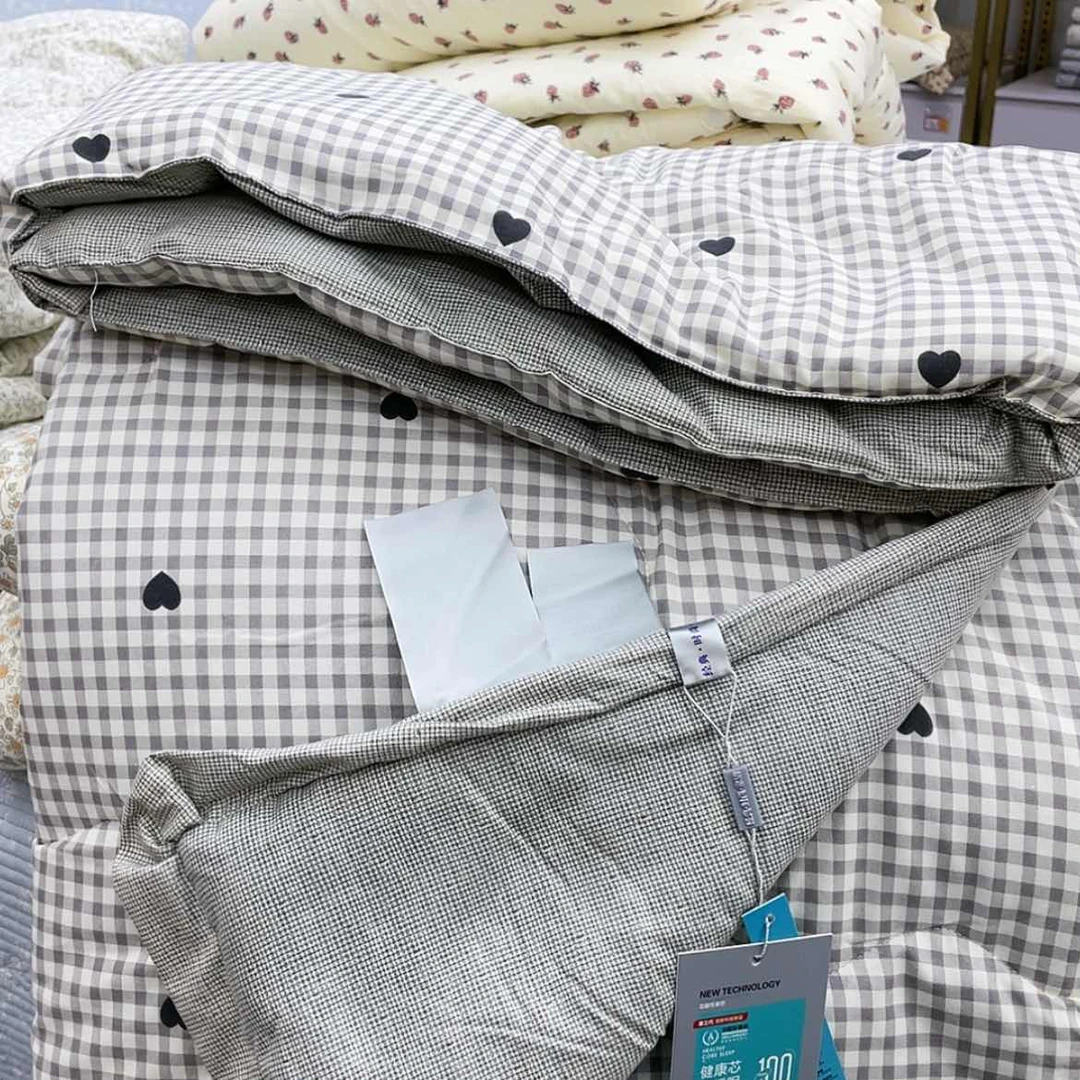 【闪购商品】聚酯纤维雨*瑞祥生态单人春秋被-灰格子-罗漫